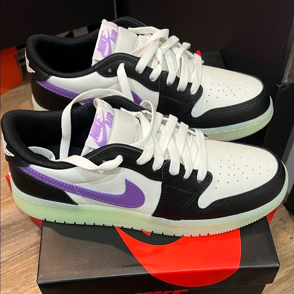 Jordan Kids Sneakers Black White Purple